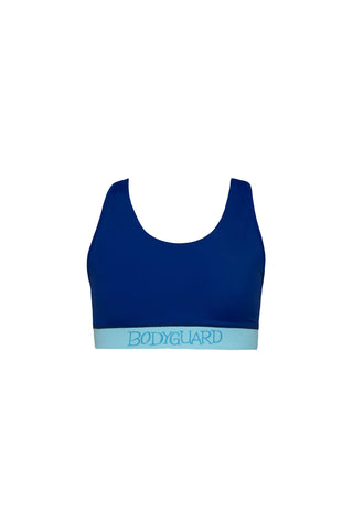 Sportsbra Lagonisi – Ultramarine | Mittlerer Halt | Rückentasche | Recyceltes Material