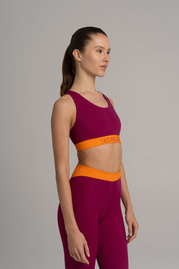 ECONYL Sports Bra Lagonisi Bordeaux – Medium Support with Back Pocket
