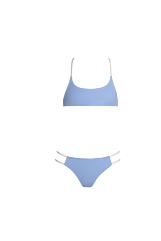 Ibiza – Bikini Top Light Blue | ECONYL® | Lace-up design