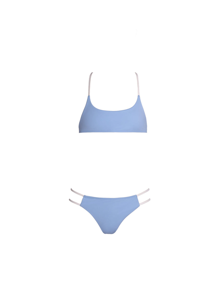 Ibiza Bikini Top Hellblau ECONYL® Schnürdesign — Ansicht 8