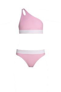 Cotton Beach Bikini Top Pink – Recycled ECONYL®, asymmetrical — Ansicht 8