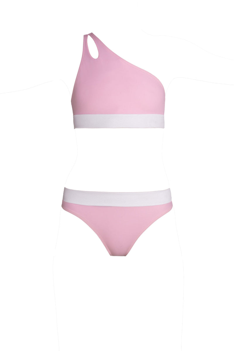 Cotton Beach Bikini Top Pink – Recycled ECONYL®, asymmetrical — Ansicht 8