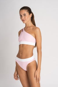 Cotton Beach Bikini Top Pink – Recycled ECONYL®, asymmetrical — Ansicht 6
