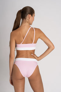 Cotton Beach Bikini Bottoms High Waist Pink – recycled ECONYL® — Ansicht 3