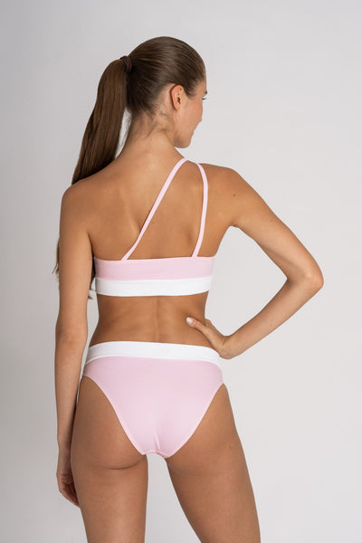 Cotton Beach Bikini Bottoms High Waist Pink – recycled ECONYL®