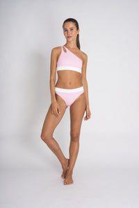 Cotton Beach Bikini Top Pink – Recycled ECONYL®, asymmetrical — Ansicht 4