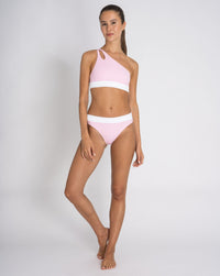 Cotton Beach Bikini Bottoms High Waist Pink – recycled ECONYL® — Ansicht 4
