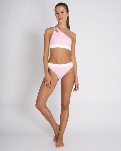 Cotton Beach Bikini Bottoms High Waist Pink – recycled ECONYL®