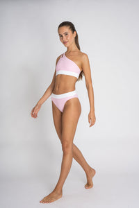 Cotton Beach Bikini Bottoms High Waist Pink – recycled ECONYL® — Ansicht 5