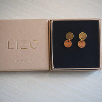 Olive wood & metal drop earrings – handmade in Cologne — Ansicht 3