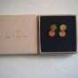 Olive wood & metal drop earrings – handmade in Cologne