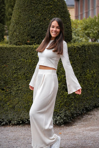Lya Comfy Pants creamy white – Elegante Stoffhose mit elastischem Bund — Ansicht 10