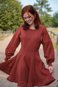 KAYLA Dress Sienna – Organic Cotton, Ruffle Hem, Elegant & Comfortable — Ansicht 2