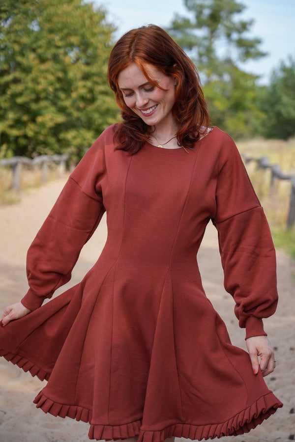 KAYLA Dress Sienna – Organic Cotton, Ruffle Hem, Elegant & Comfortable