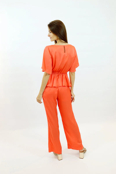 Claudia trousers made from recycled polyester – flowing fit, side zip