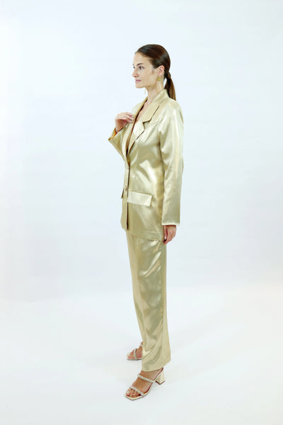 Blazer Farah – Recyceltes Polyester | Goldglanz | Fair gefertigt