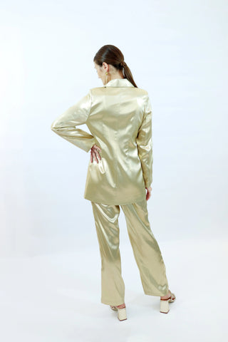 Farah Blazer – Recycled Polyester | Gold Shine | Fairly Crafted