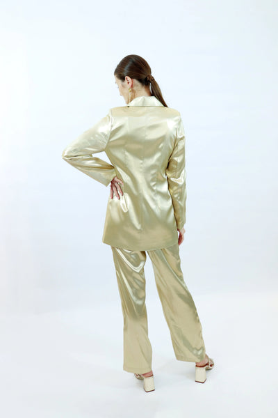 Blazer Farah – Recyceltes Polyester | Goldglanz | Fair gefertigt