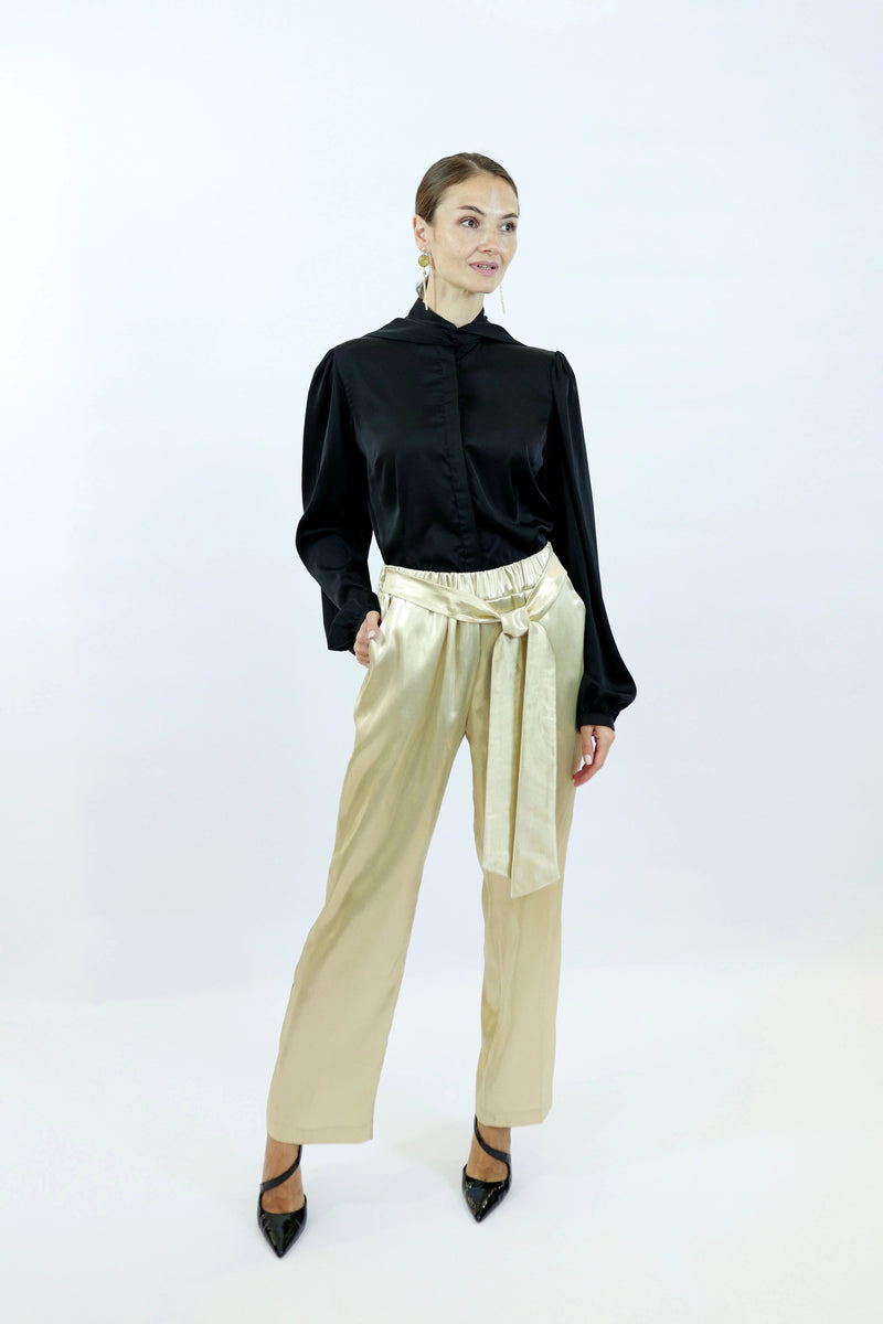 Mari Blouse – Recycled Polyester | Elegant Shine | Fairly Produced in the EU — Aline CELI