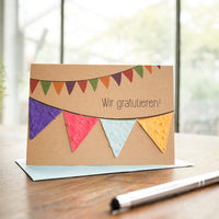 Greeting card "Congratulations" - Pennant garland by Die Stadtgärtner — Ansicht 1
