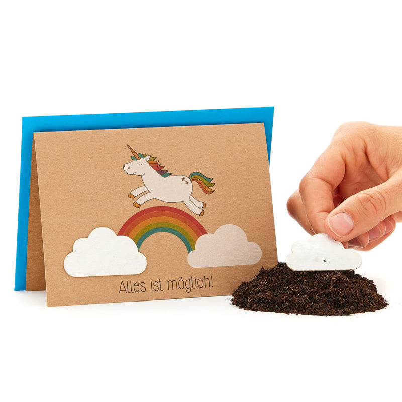 Grußkarte „Alles ist möglich“ – Einhorn & Regenbogen — Ansicht 2