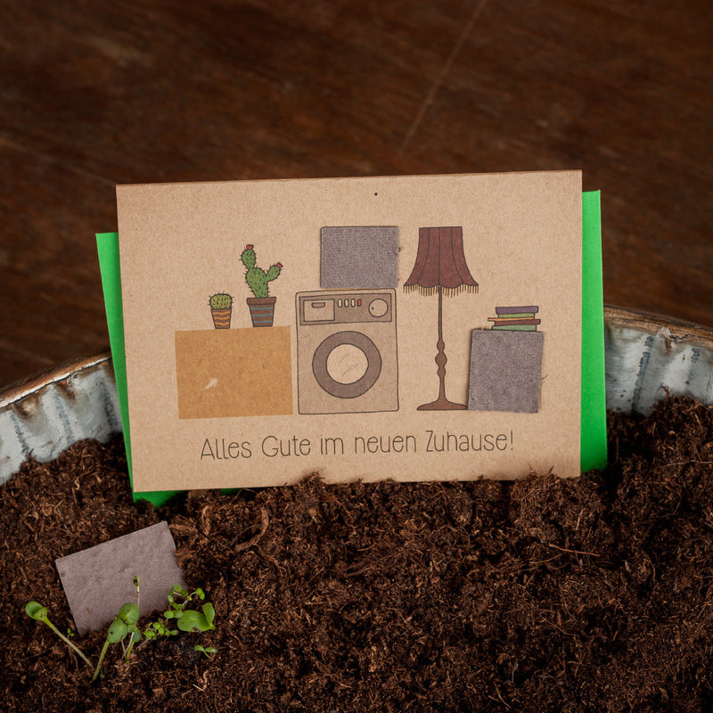 Moving Card "All the Best" – Greeting Card with Flower Seeds — Die Stadtgärtner