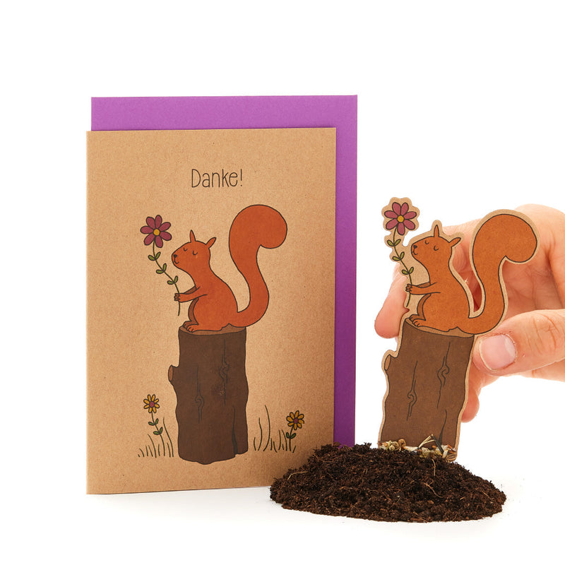 Dankeskarte „Eichhörnchen“ mit Saatstecker – DIN A6 — Ansicht 2