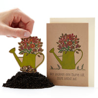 Grußkarte „Wer anderen eine Blume sät“ mit Saatstecker – Natronkraft DIN A6 — Ansicht 2