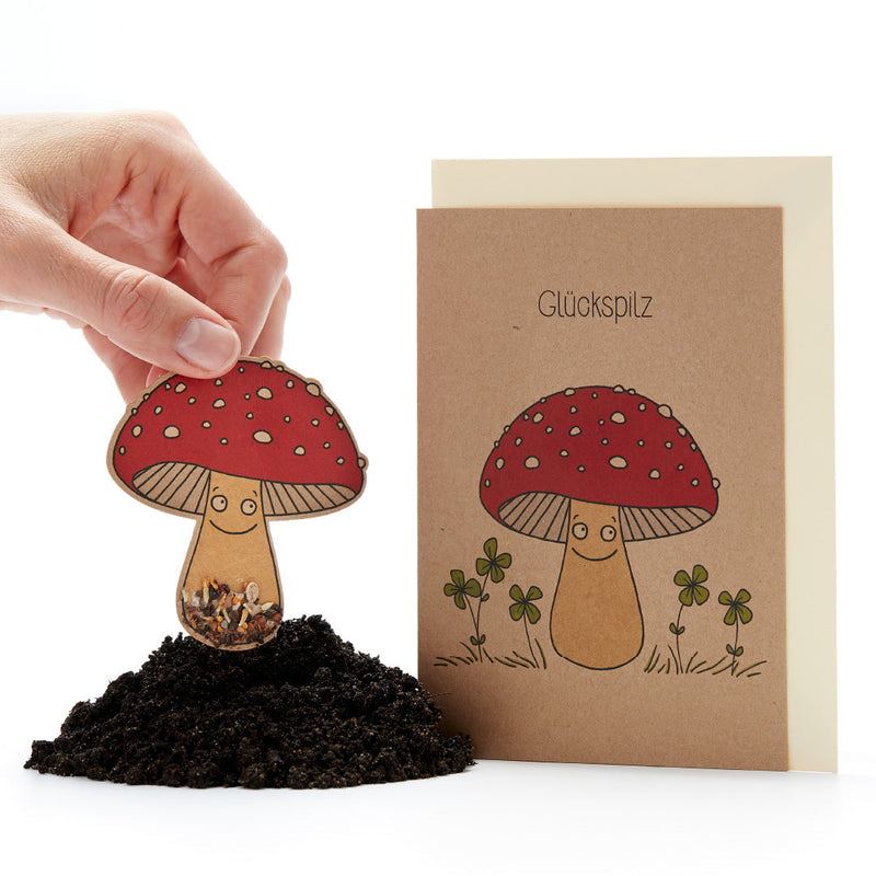 Greeting card "Lucky Charm" – Cardboard seed plug with wild flower seeds — Ansicht 2