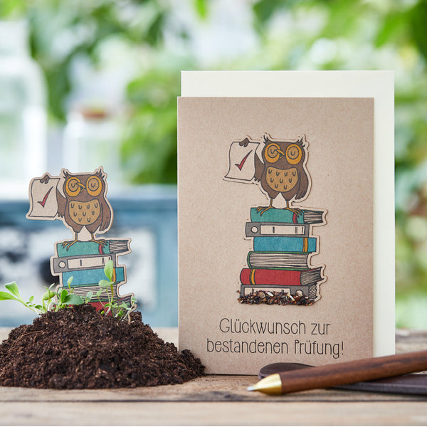Grußkarte „Bestandene Prüfung“ mit Saatstecker – DIN A6