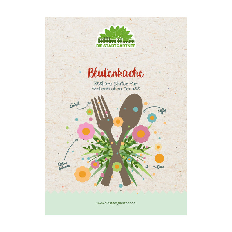 "Blossom Kitchen" Herb Box - 6 edible flowering plants in a wooden box — Ansicht 2
