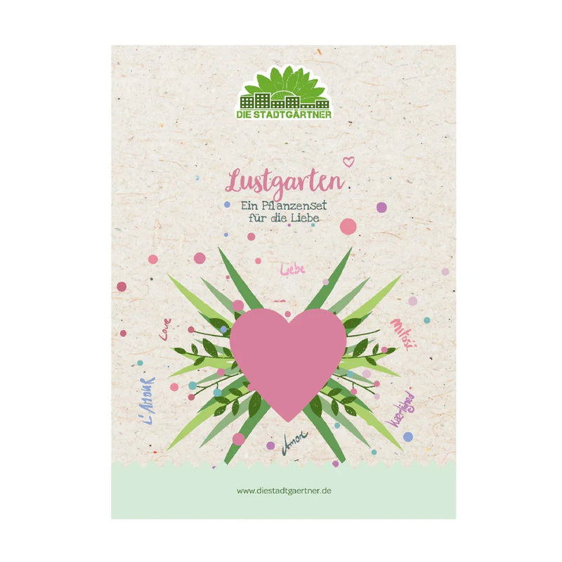 Herb Box "Lustgarten" – 6 Love Herbs | Set Cards | Wooden Box 50×40×30 cm — Ansicht 2