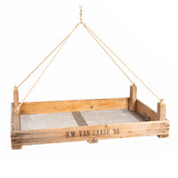 Hanging lamp made from an onion sieve – unique vintage item | Fittings & jute ropes assembled | 75×51×9 cm — Ansicht 2