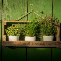 Wide Garden Shelf from Onion Sieve – Vintage Unique Piece | Gold Fittings & Jute Rope | 75×18.5×35.5 cm — Ansicht 1