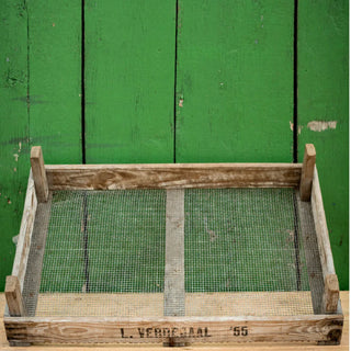 Rustikales Zwiebelsieb – Vintage-Unikat | Upcycling | Luftige Lagerkiste