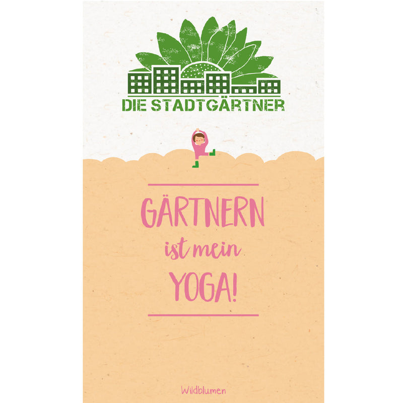 Seed greeting card "Gardening is my Yoga" – colourful wildflower mix — Ansicht 2