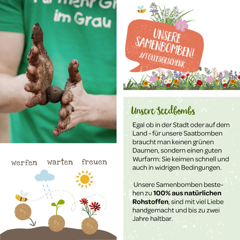 Kräuter-Samenbomben im Jutebeutel – Wildkräuter-Mischung — Ansicht 3