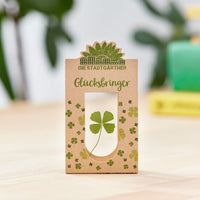 Glücksbringer – Echtes vierblättriges Kleeblatt in Glas — Ansicht 1