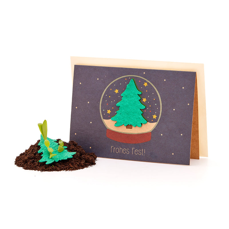 Weihnachtskarte „Schneekugel“ – Saatpapier zum Pflanzen — Ansicht 2