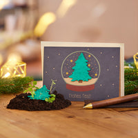 Weihnachtskarte „Schneekugel“ – Saatpapier zum Pflanzen — Ansicht 1