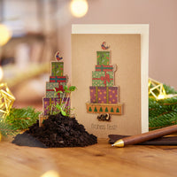 Weihnachtskarte „Geschenke“ mit Wildblumensamen – DIN A6 — Ansicht 1