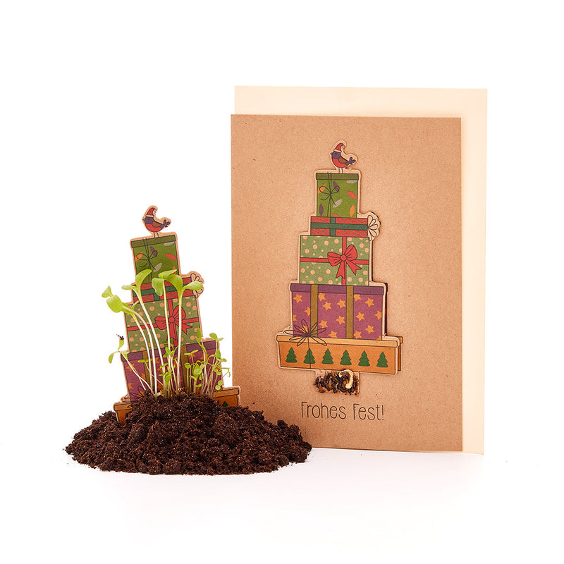 Weihnachtskarte „Geschenke“ mit Wildblumensamen – DIN A6 — Ansicht 2