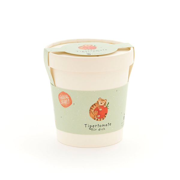 Tigertomate Anzuchtset – Becher mit Saatgut & Kokos-Quelltablette