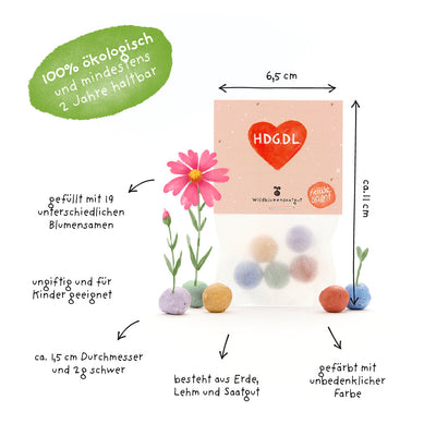 5 Flower Marbles 