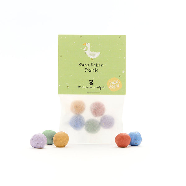 5 flower marbles in a 