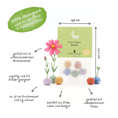 5 flower marbles in a 