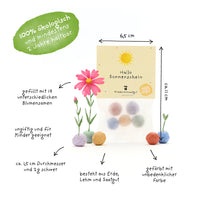 5 flower seed balls in a "Hello Sunshine" pouch - seed bombs for gifting — Ansicht 4