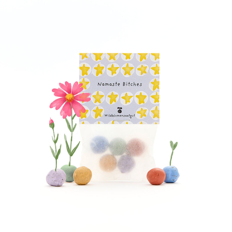 5 Flower Seed Bombs "Namaste Bitches" – with wildflower seeds — Die Stadtgärtner