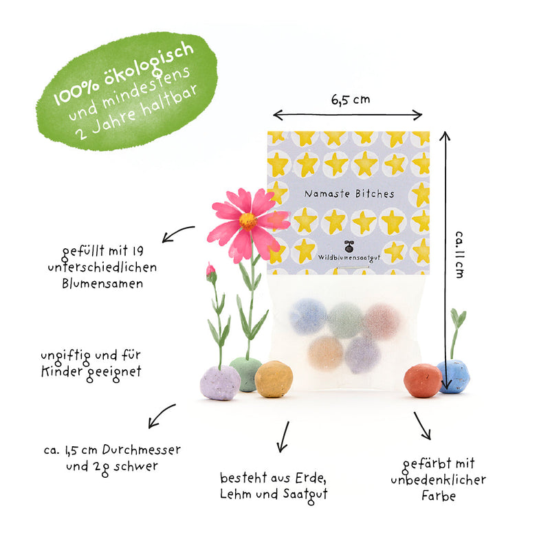 5 Flower Seed Bombs "Namaste Bitches" – with wildflower seeds — Ansicht 4