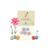 5 flower marbles in a "Good Luck" bag — Ansicht 1
